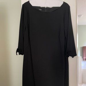 Talbots Black 14WP Long Sleeved Midi Dress